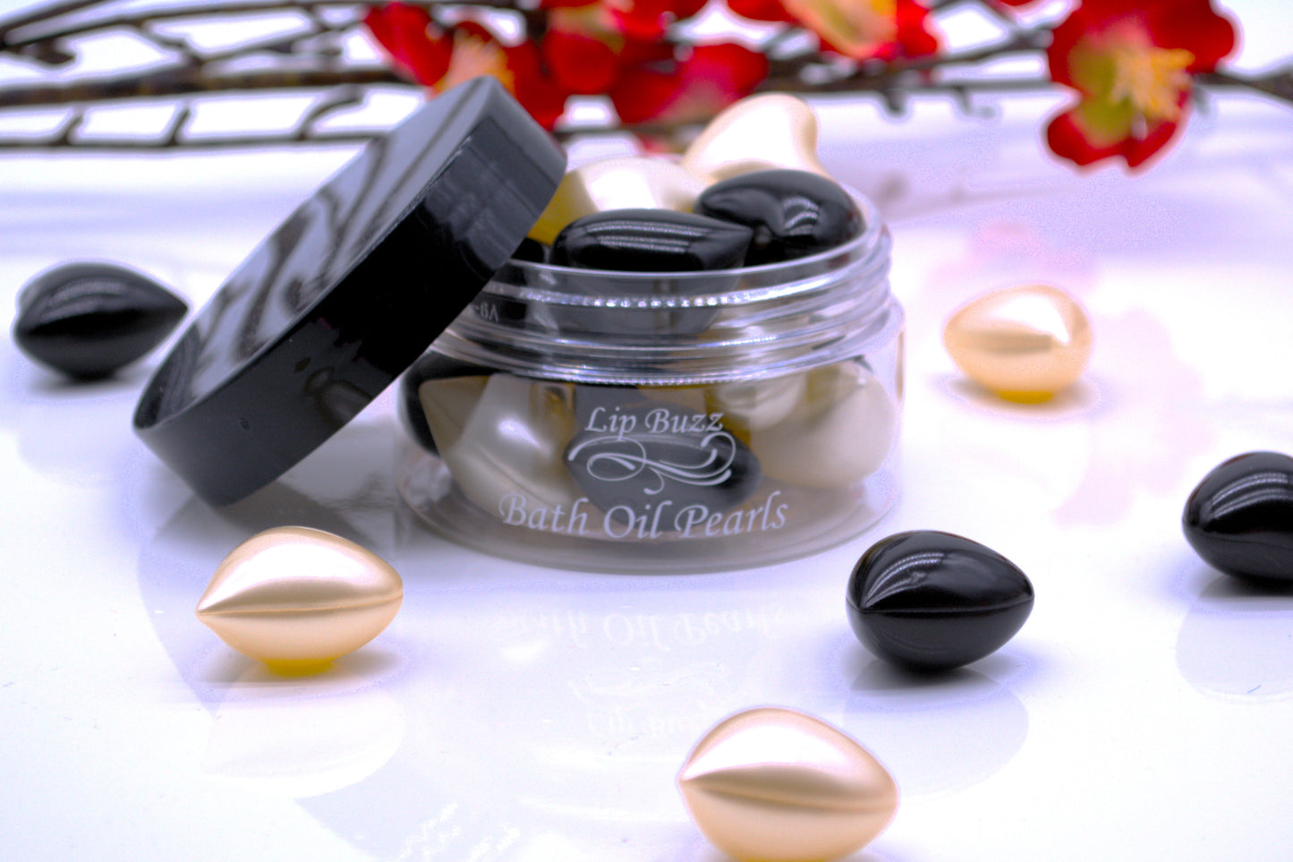 Ebony & Ivory Heart Oil Beads Collection | Essential Bath Oil Pearls