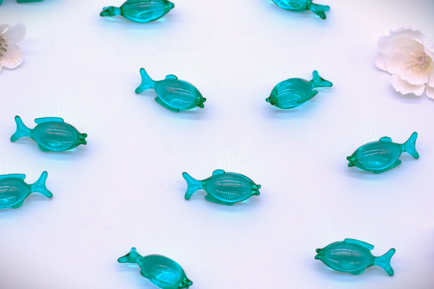 Clear Ocean Fishes Oil Beads