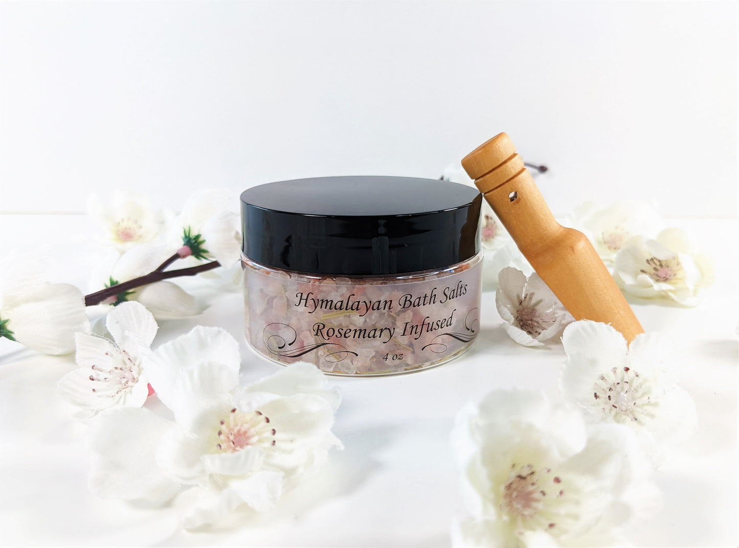 Rosemary Himalayan Pink Salt & Bamboo Scoop