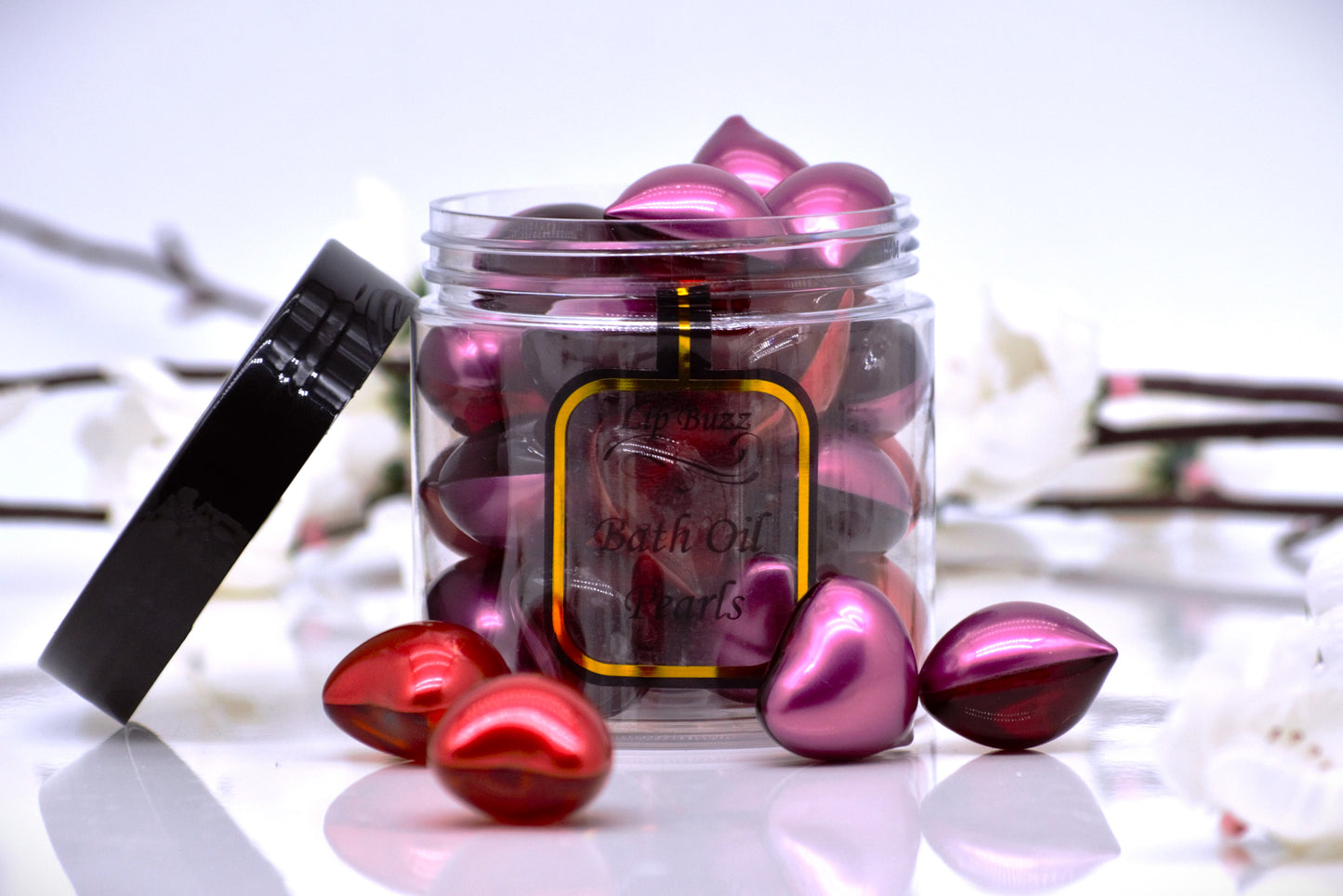 Roses & Violets Heart Oil Beads Collection  Essential Bath Oil Pearls  Two-Tone Hearts